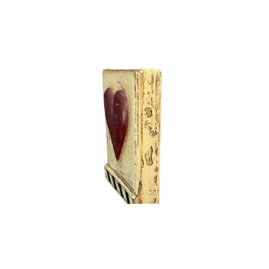 Sid Dickens Memory Block T-175 Seven of Hearts. Decorative wall art with a heart design and text, shown with dimensions and weight details.