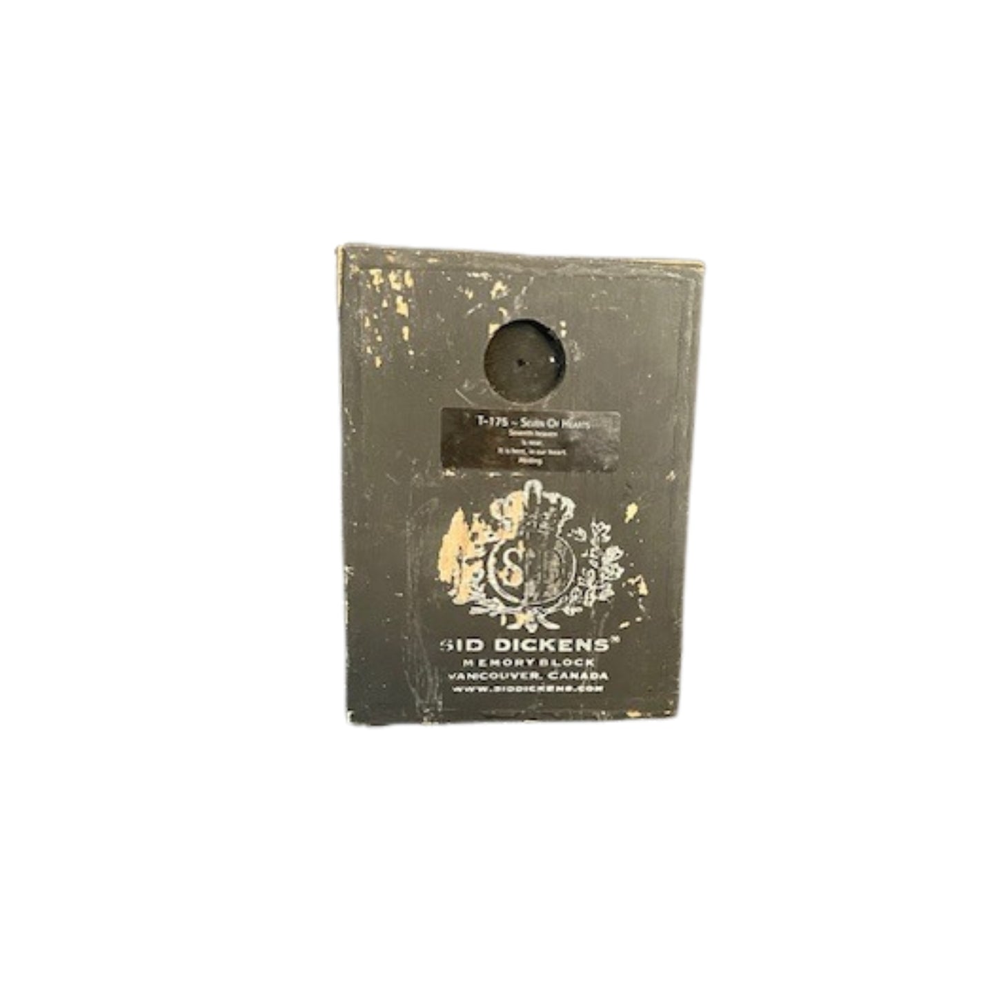 Sid Dickens Memory Block T-175 Seven of Hearts. Decorative wall art with a heart design and text, shown with dimensions and weight details.