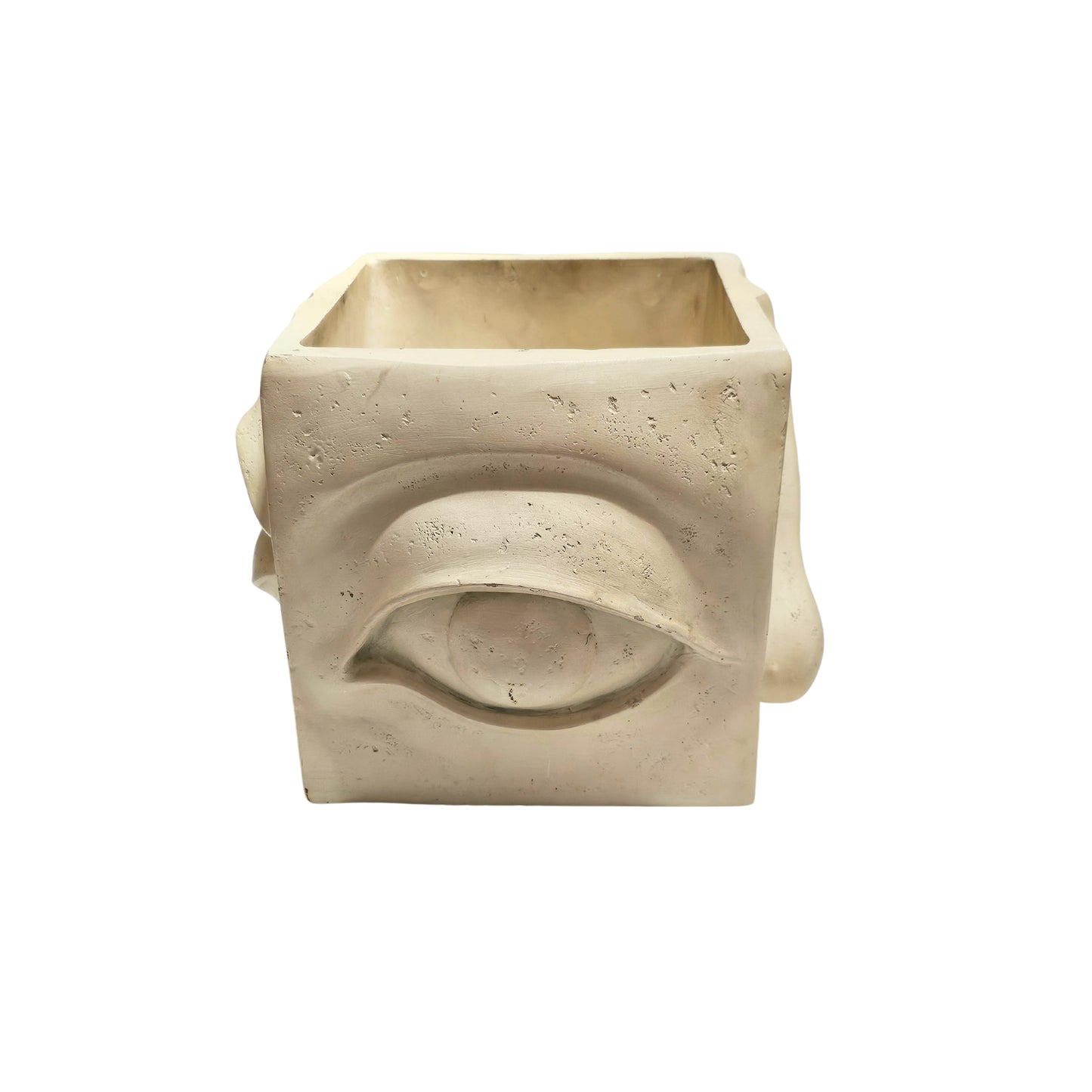 A funky, retro vase with square-faced charm! Made of ceramic, this planter adds personality to any garden.