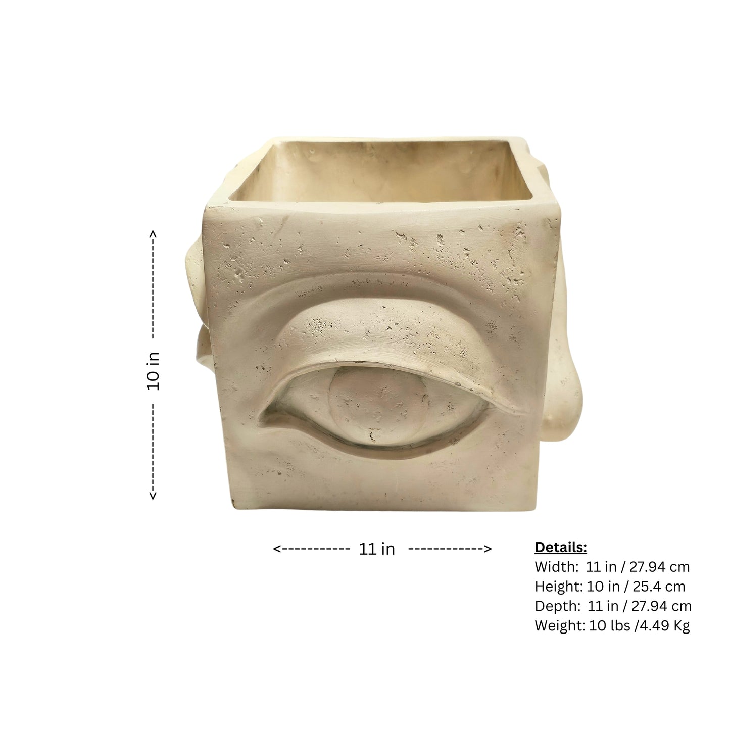A funky, retro vase with square-faced charm! Made of ceramic, this planter adds personality to any garden.