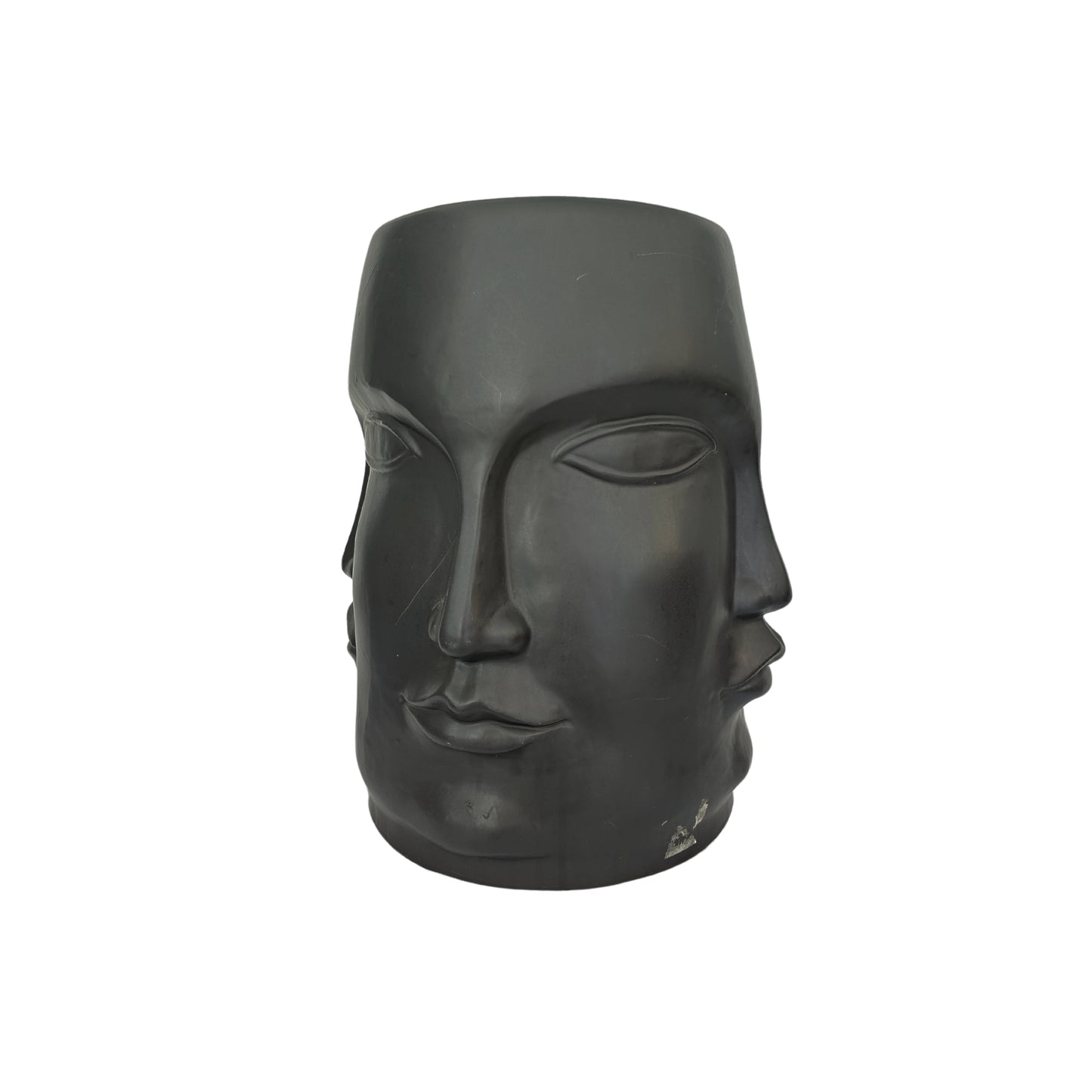 Elevate your home decor with our black ceramic mid-century modern Zen stool! Its sleek design and sturdy construction make it a stylish and functional addition to any room. Perfect for adding a touch of Zen to your living space, this stool is sure to impress.
Elegant Modern ceramic stool with 3D face features will make a conversation piece in your living room.
