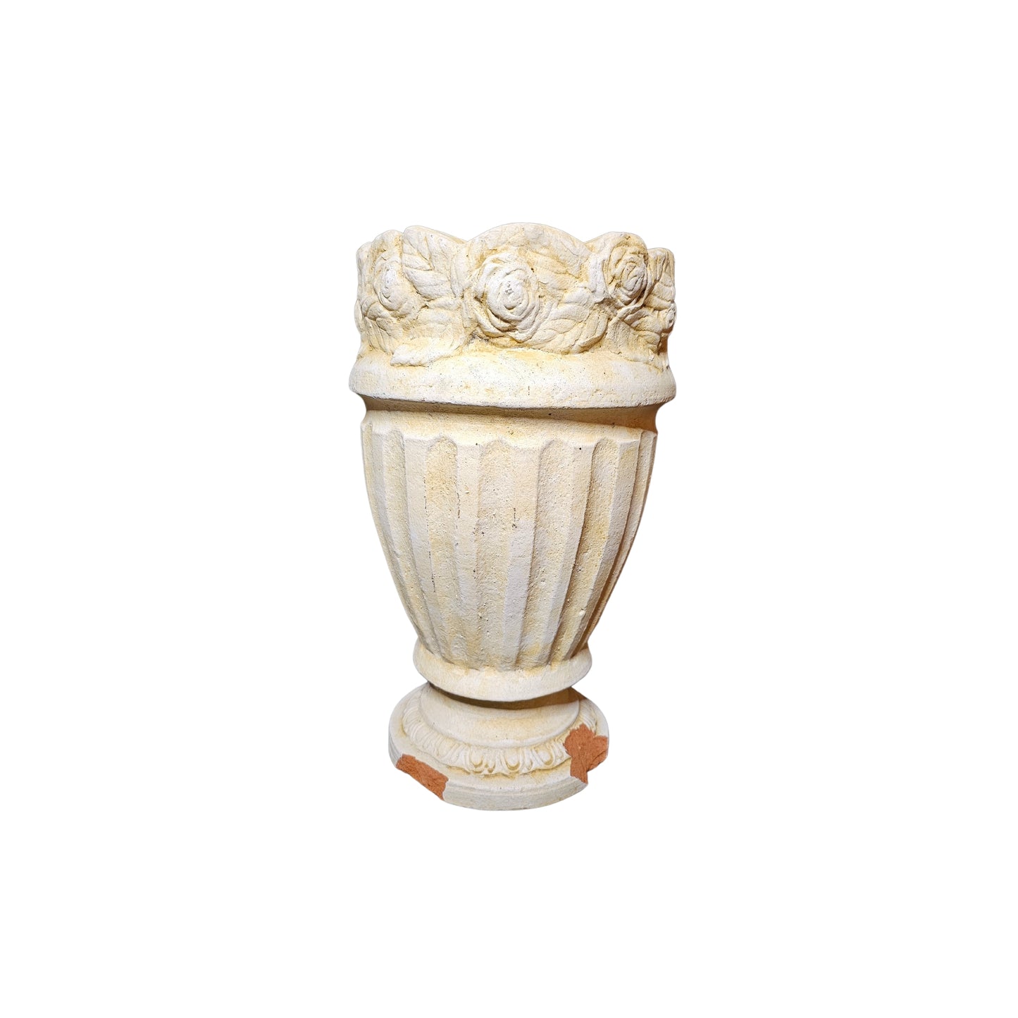 Concrete vase with vintage vibes for indoor or outdoor use.