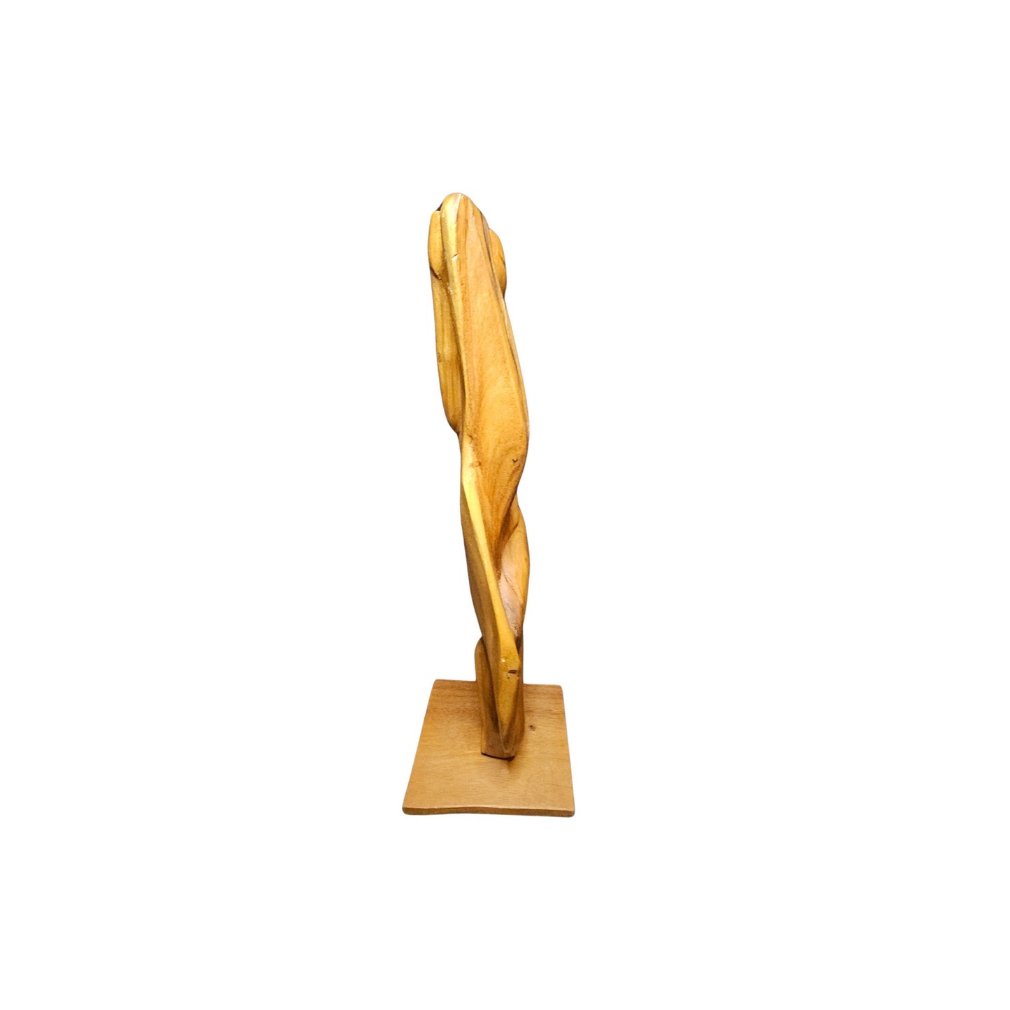A stunning sculpture of a female figure hand-carved from precious wood in the midcentury style.