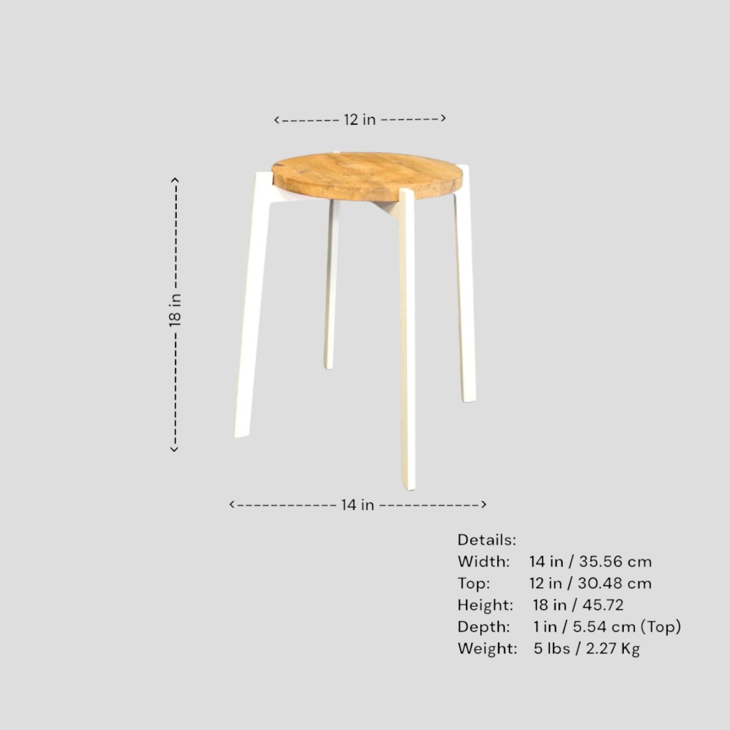 Retro 1970s round side table with iron legs and wood top.