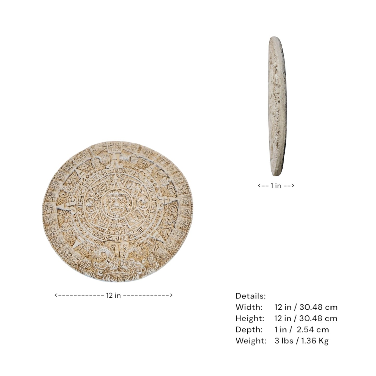 Antique Mayan civilization sun calendar replica