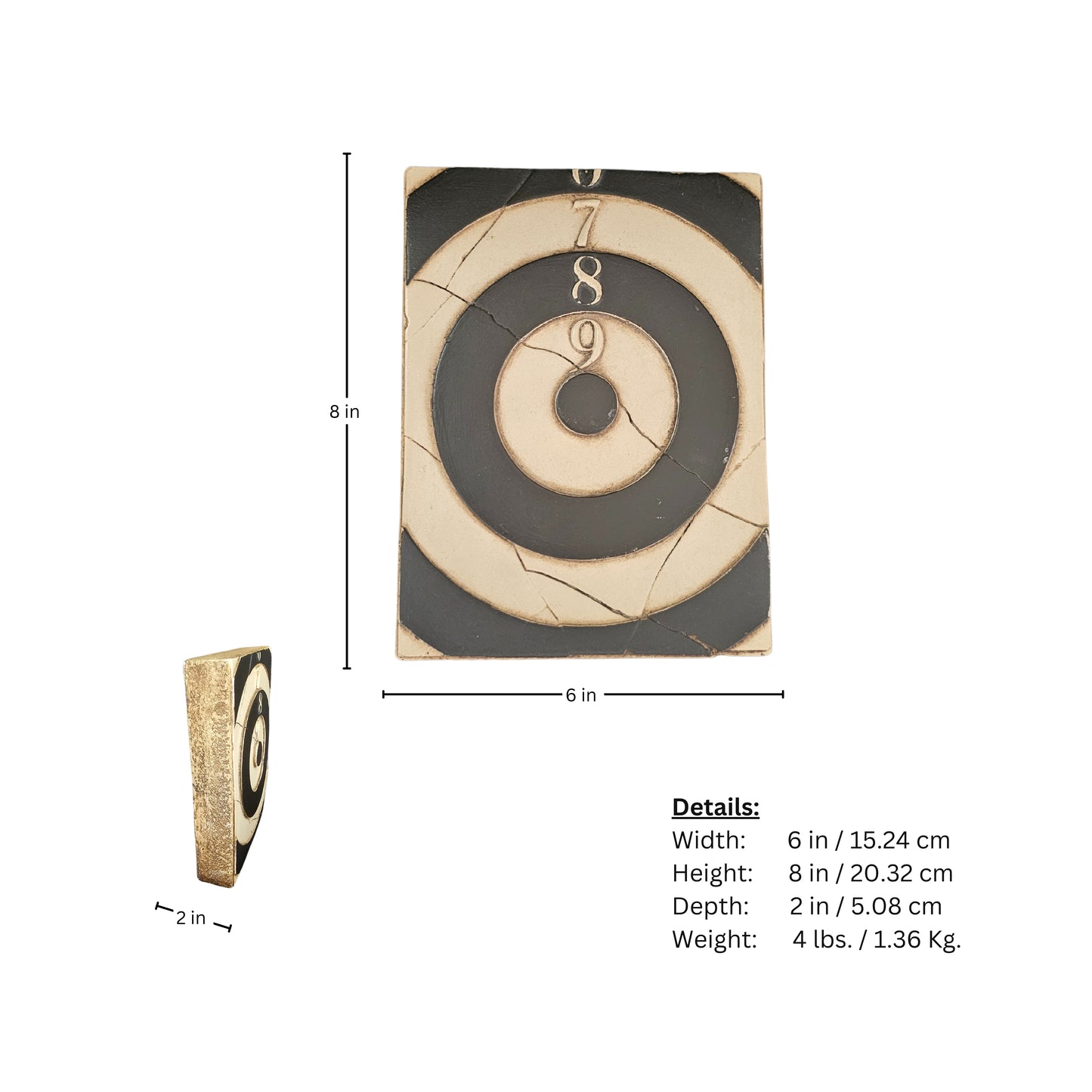 Page of measurements of decorative wall art with concentric circles and numbers on a white background