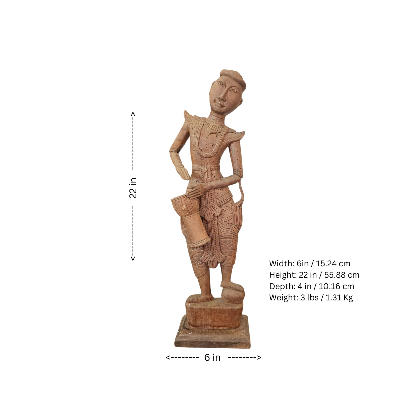 Indonesian folk art, handmade sculpture of a drummer