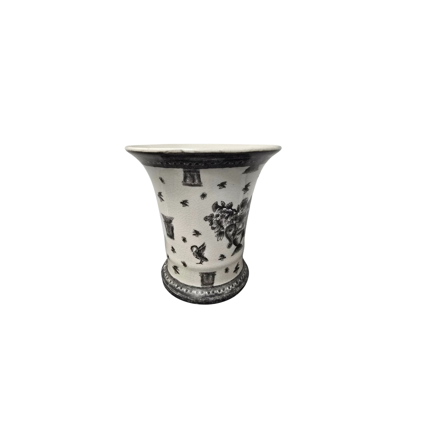 Indulge in the elegant and timeless beauty of this Asian antique chinoiserie vase, imported with care from the Far East. Let your senses be captivated by the intricate floral design and exquisite craftsmanship of this unique piece. Enhance your home decor with a touch of history and culture while adding a touch of Eastern mystique to any room. Don't miss the opportunity to own this one-of-a-kind treasure!