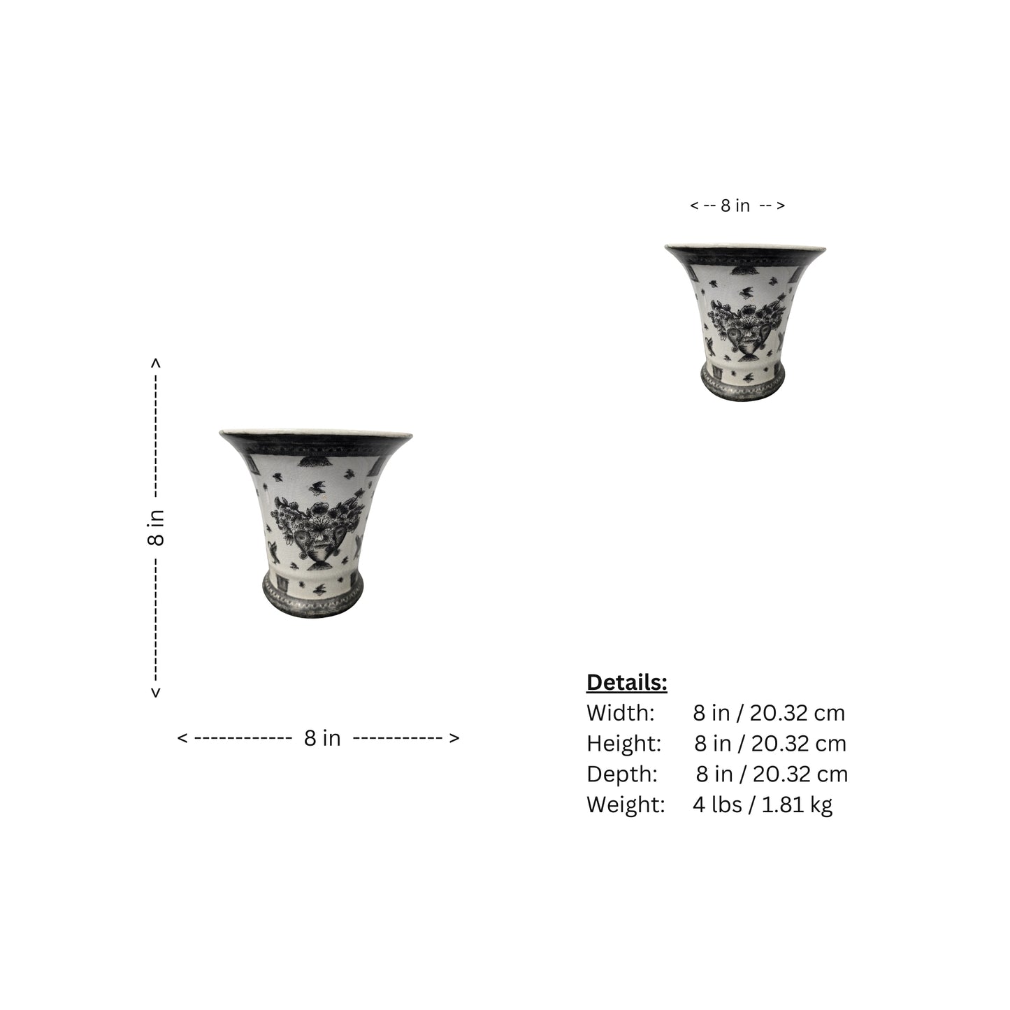 Indulge in the elegant and timeless beauty of this Asian antique chinoiserie vase, imported with care from the Far East. Let your senses be captivated by the intricate floral design and exquisite craftsmanship of this unique piece. Enhance your home decor with a touch of history and culture while adding a touch of Eastern mystique to any room. Don't miss the opportunity to own this one-of-a-kind treasure!