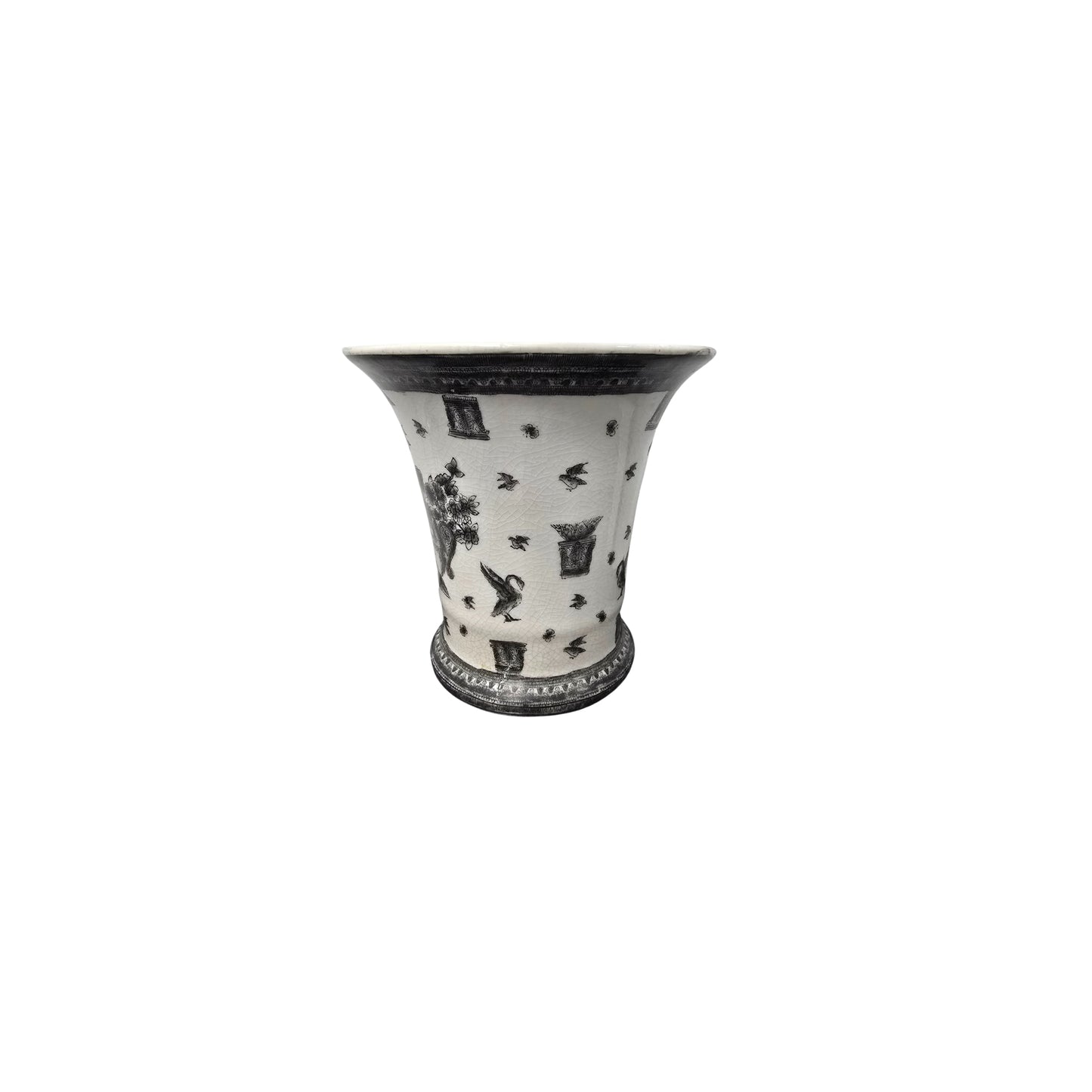 Indulge in the elegant and timeless beauty of this Asian antique chinoiserie vase, imported with care from the Far East. Let your senses be captivated by the intricate floral design and exquisite craftsmanship of this unique piece. Enhance your home decor with a touch of history and culture while adding a touch of Eastern mystique to any room. Don't miss the opportunity to own this one-of-a-kind treasure!