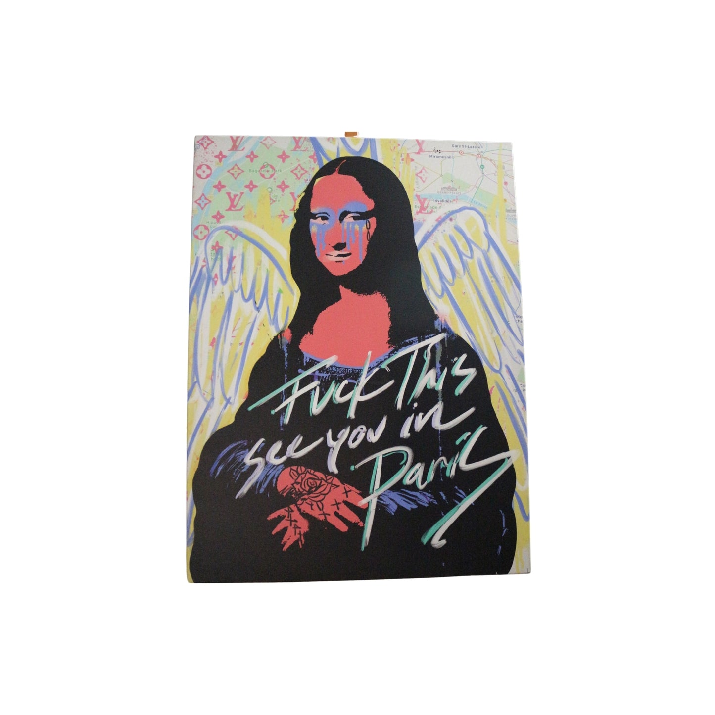 Urban Monalisa's "Fuck This" Canvas is a quirky, mass-produced piece that's rare and hard to come by in an urban style.