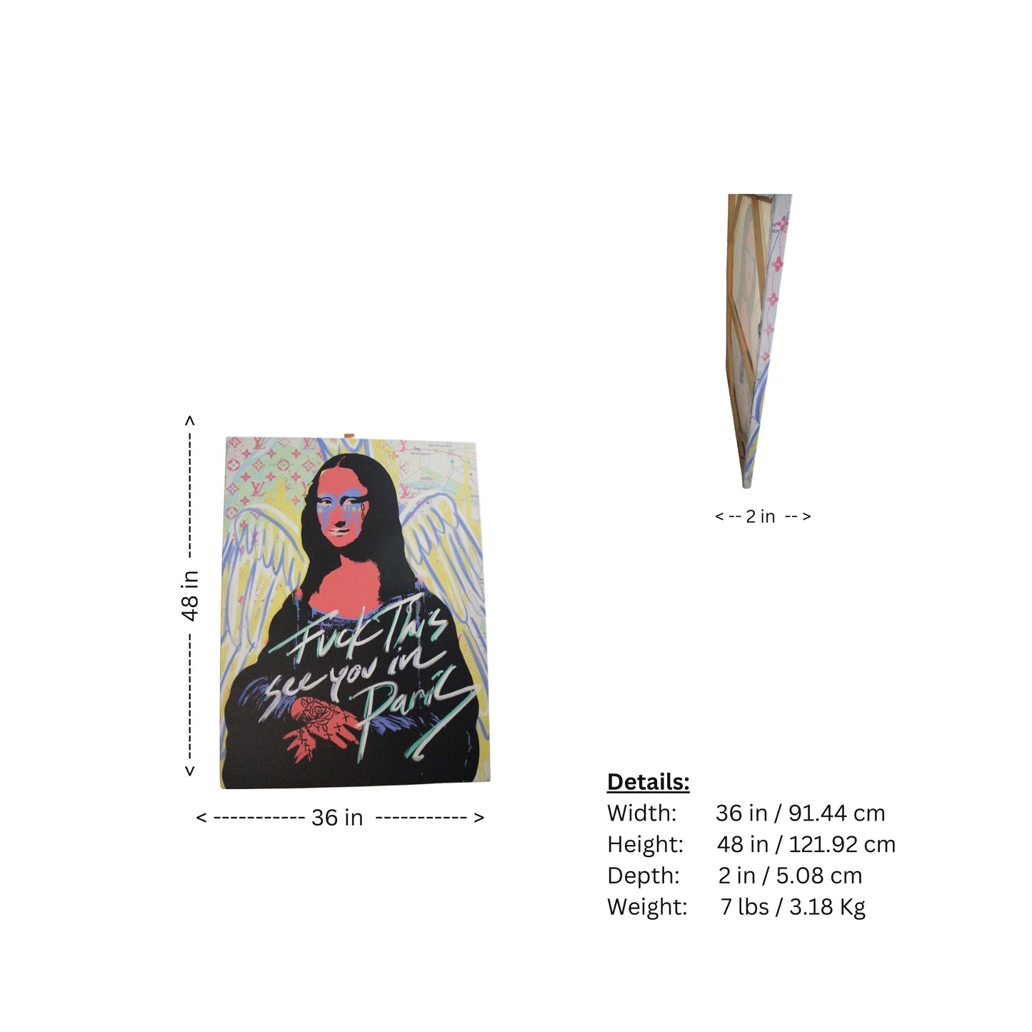 Urban Monalisa's "Fuck This" Canvas is a quirky, mass-produced piece that's rare and hard to come by in an urban style.