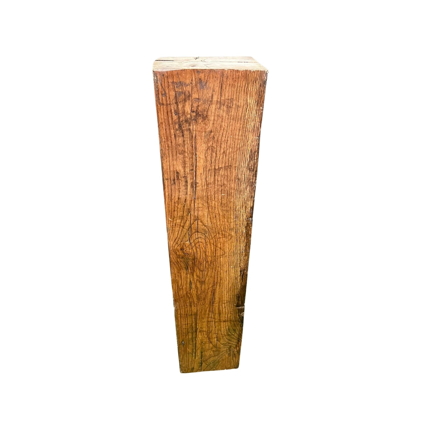 Get that rustic look with the added bonus of natural wood accents with this oak pedestal.