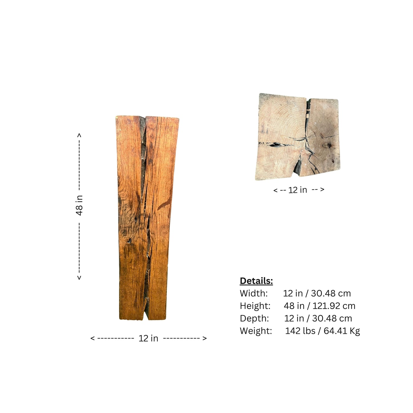 Get that rustic look with the added bonus of natural wood accents with this oak pedestal.