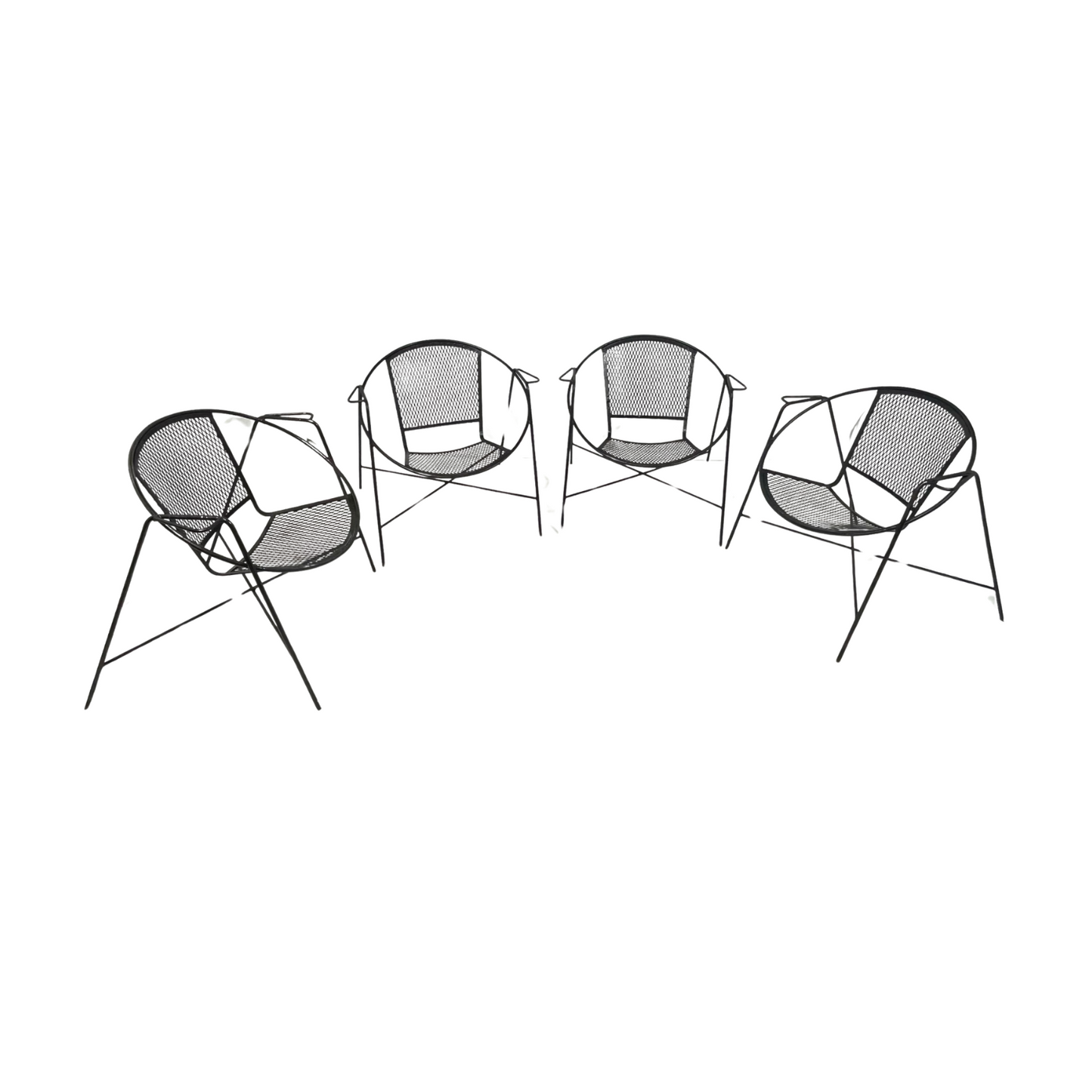 1950s_Mid_Century_Modern_Clam_Shell_Outdoor_Chairs,_Attributed _ Set_of_4