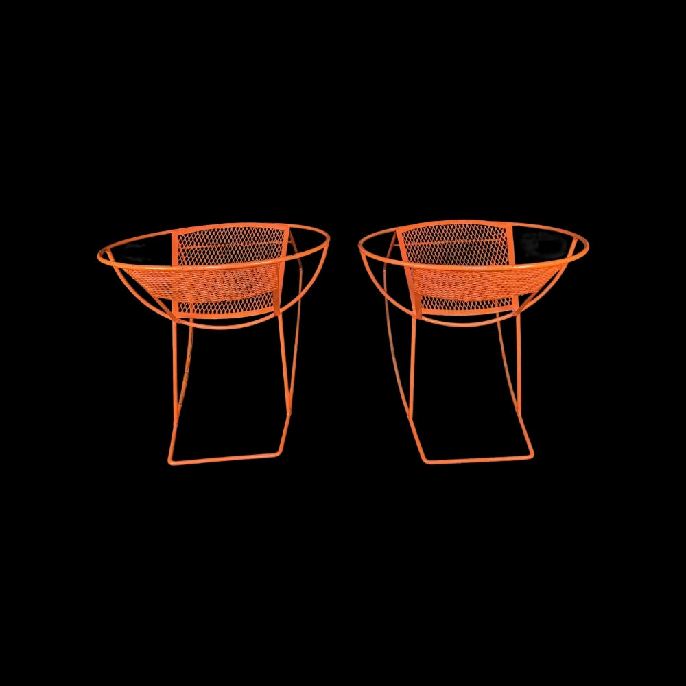 1960s Mid Century Modern Orange Rocking Chairs, Attributed - Set of 2