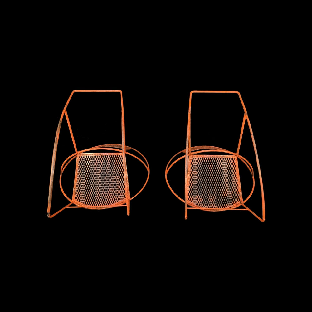 1960s Mid Century Modern Orange Rocking Chairs, Attributed - Set of 2