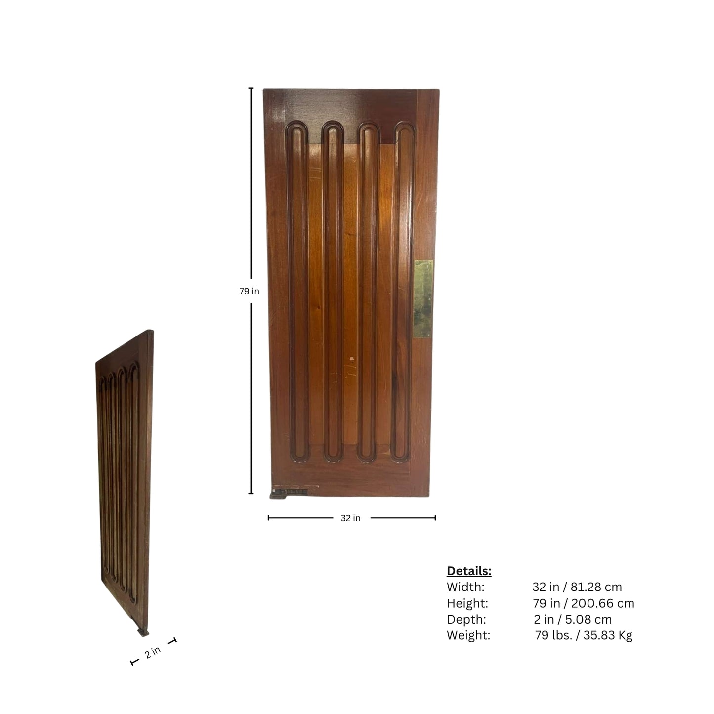 MCM swing door measurement page on white background