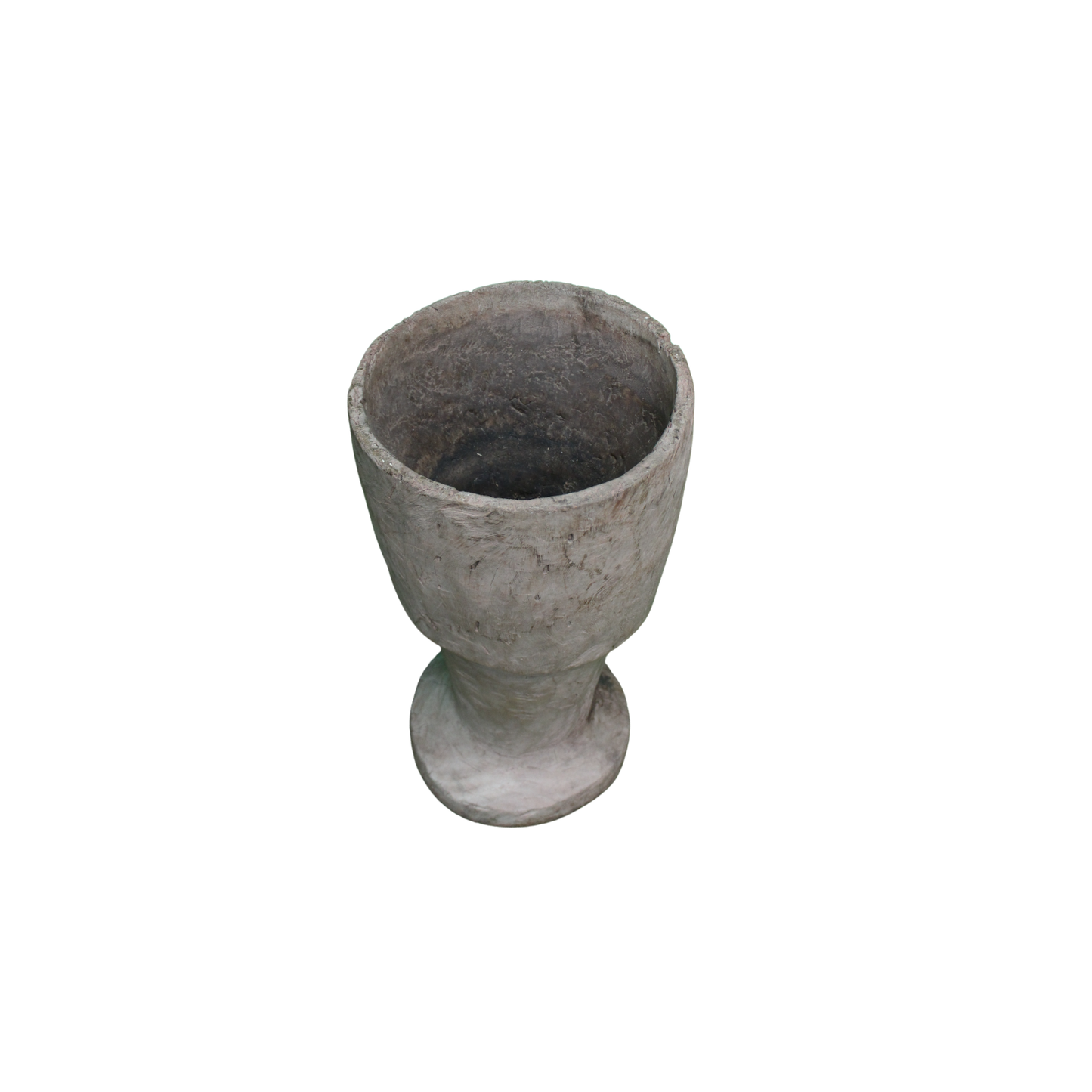 Inject some personality into your home decor with this big, old-fashioned wooden mortar that adds a touch of authenticity and charm.