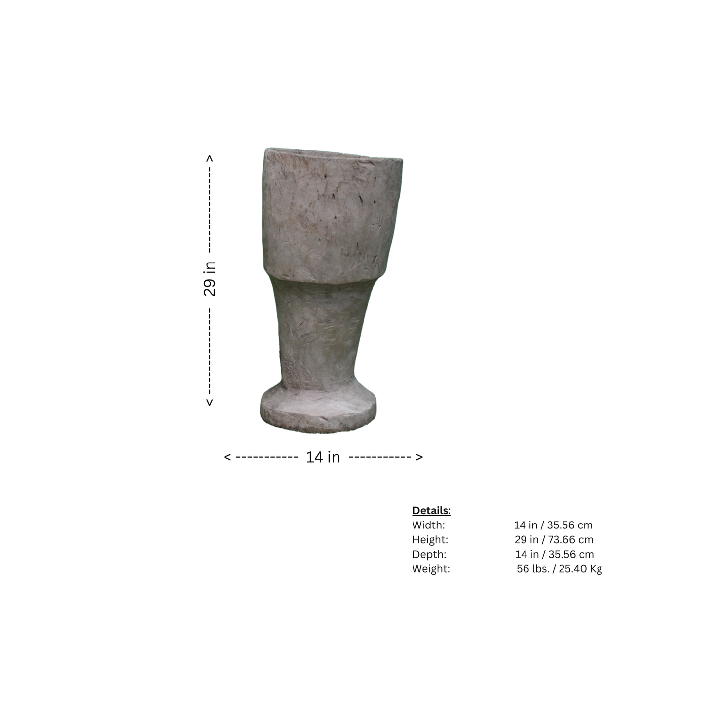 Inject some personality into your home decor with this big, old-fashioned wooden mortar that adds a touch of authenticity and charm.
