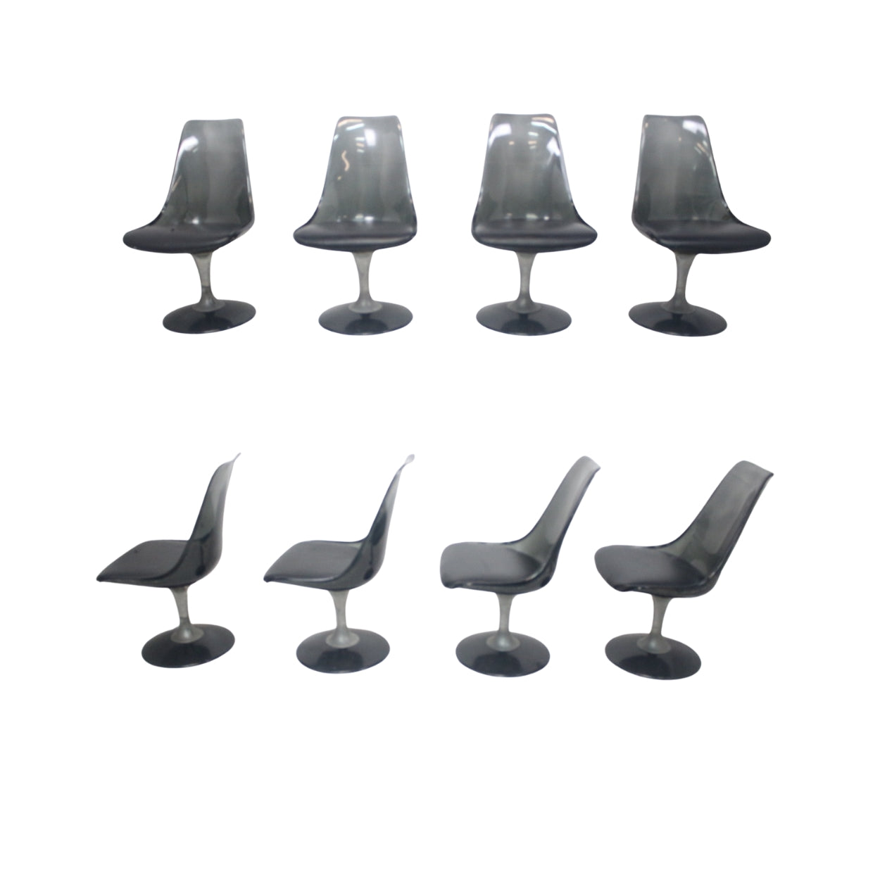 Smoked_Acrylic_Table_and_Leather_Chairs_Set_of_4moked_Acrylic_and_Leather_Chairs_Set_of_4