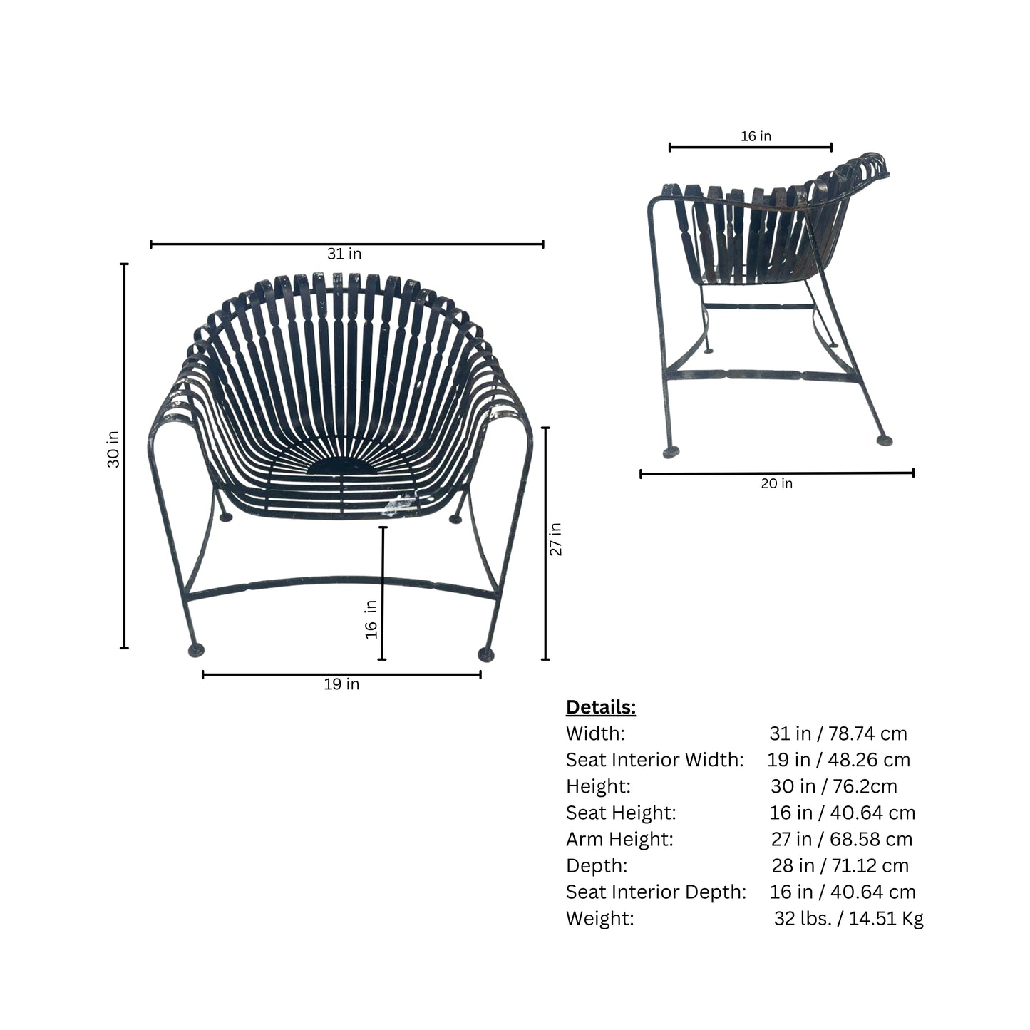 Wrought Iron Patio Chair