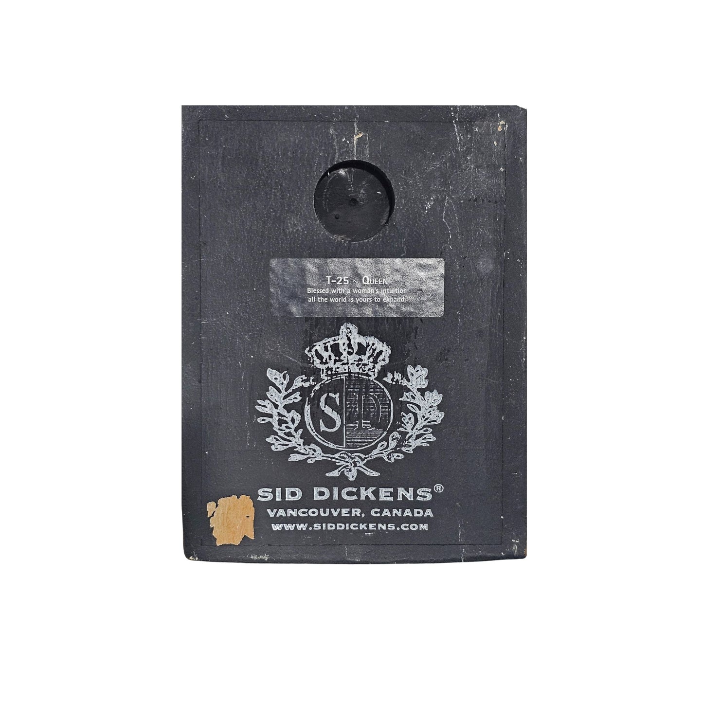 Black packaging with Sid Dickens logo and branding on a white background