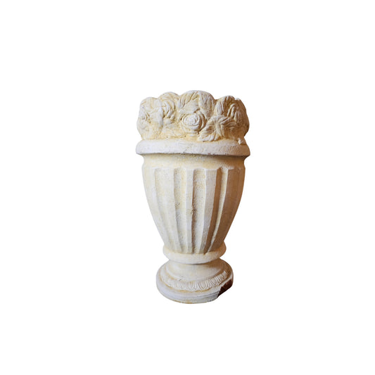 Concrete vase with vintage vibes for indoor or outdoor use.