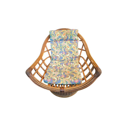 Rattan Queen Swivel Chair with colorful cushion