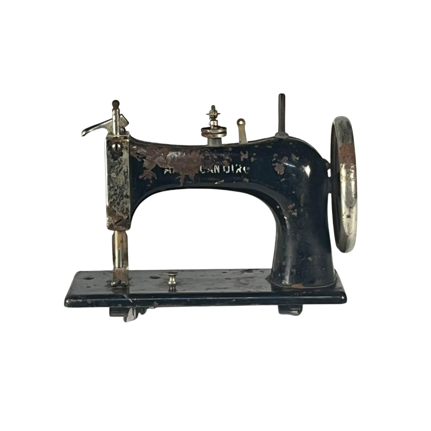 Vintage sewing machine on a white background