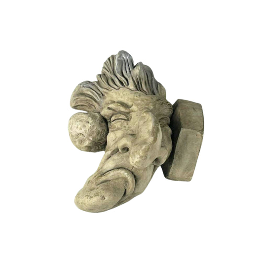 Decorative wall plate inspired by 'Between a rock and a hard place' on a white background
