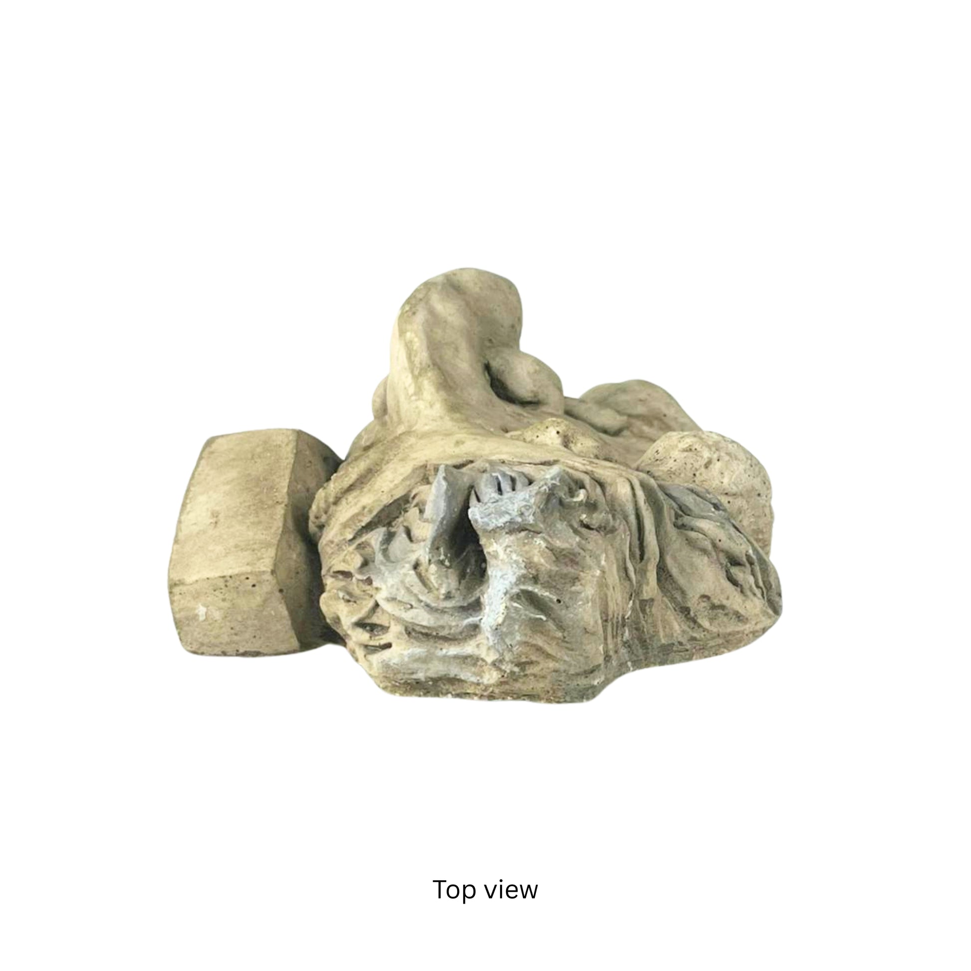 Top view of a decorative wall plate inspired by 'Between a Rock and a Hard Place' on a white background