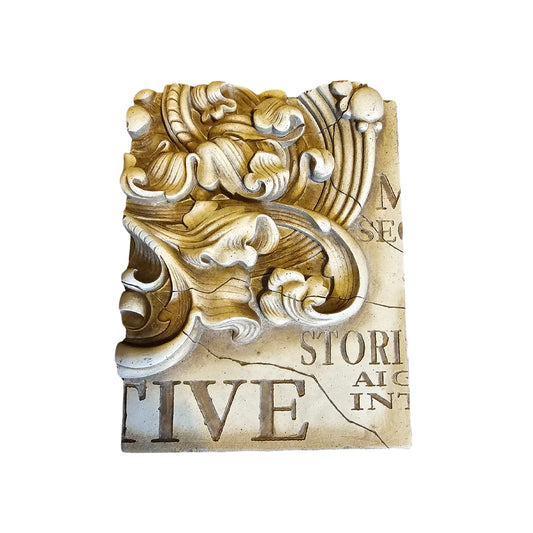 Get ready to add some vintage charm to your home with this heavy cast plaster decorative block, inspired by the one and only Sid Dickens.