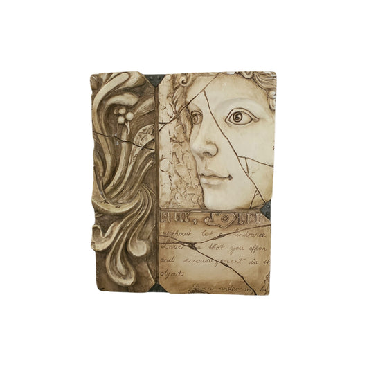 Inspired by Sid Dickens, this wall plaque features a Renaissance touch with a Greek Maiden twist.