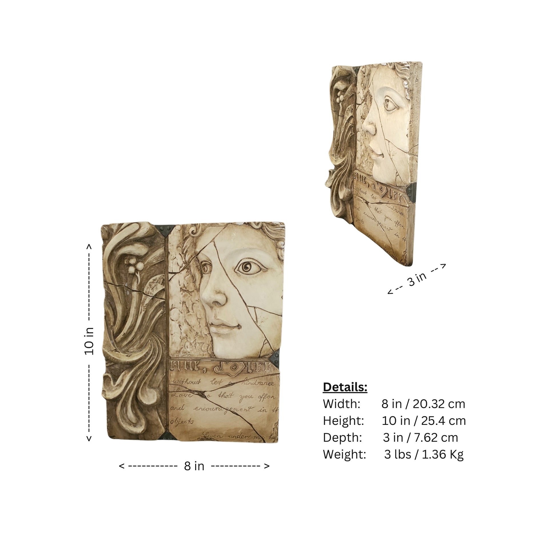 Inspired by Sid Dickens, this wall plaque features a Renaissance touch with a Greek Maiden twist.