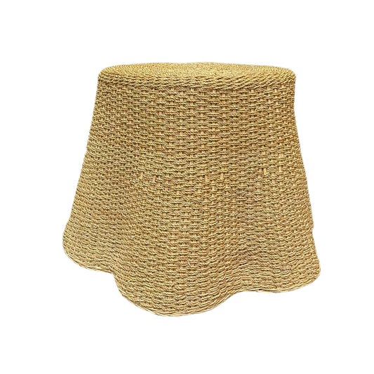 Table made of bamboo and wicker on a white background