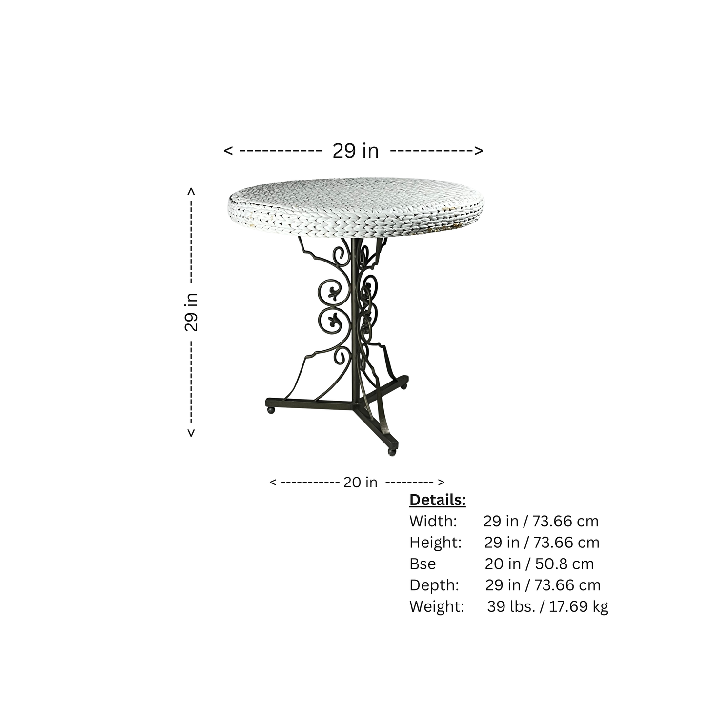 Authentic Rattan and Iron Table from Expressions Custom Furniture