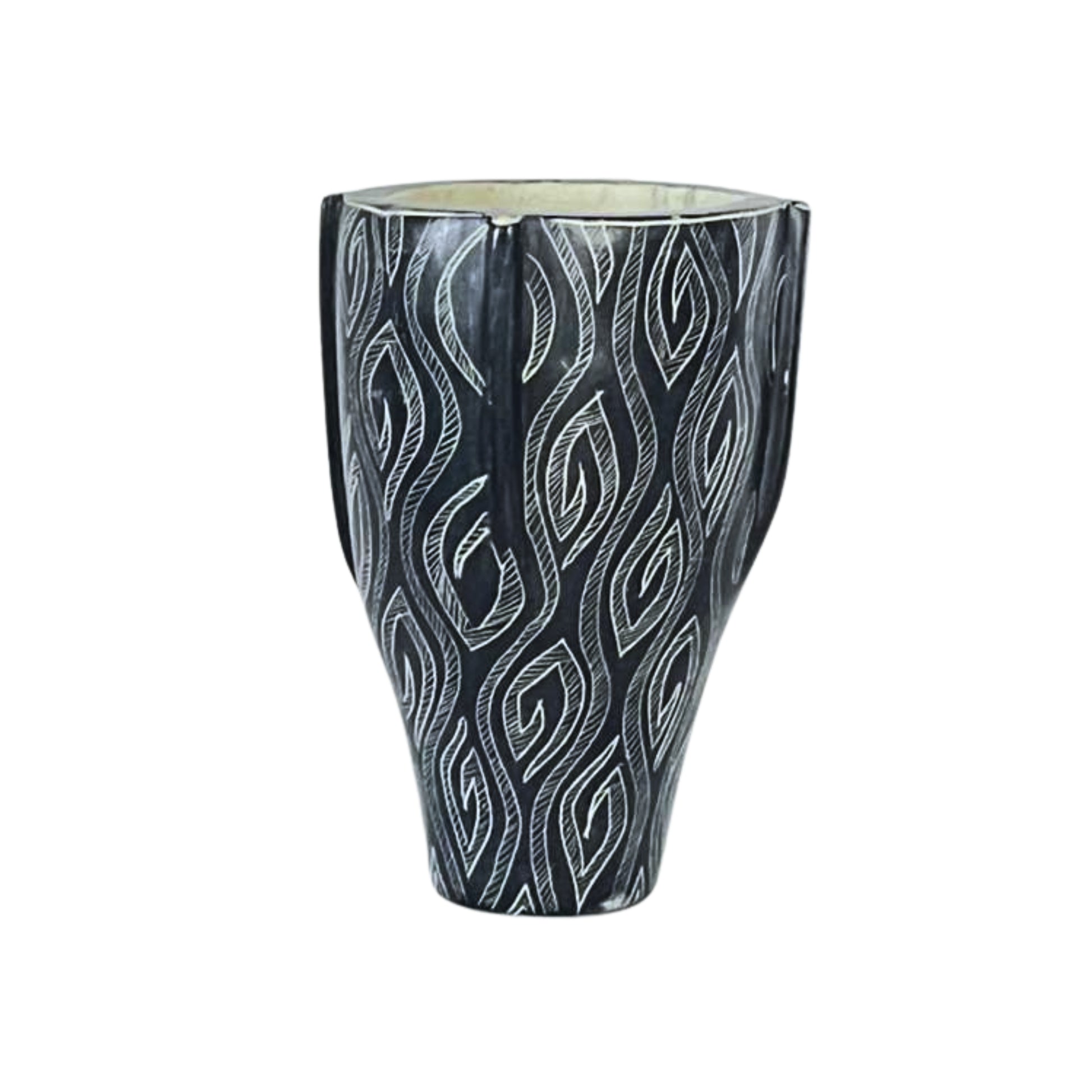 African Hand Carved Soapstone Vase
