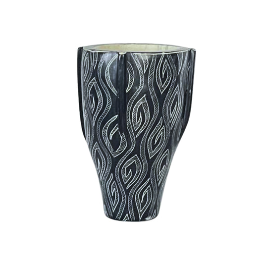 African Hand Carved Soapstone Vase