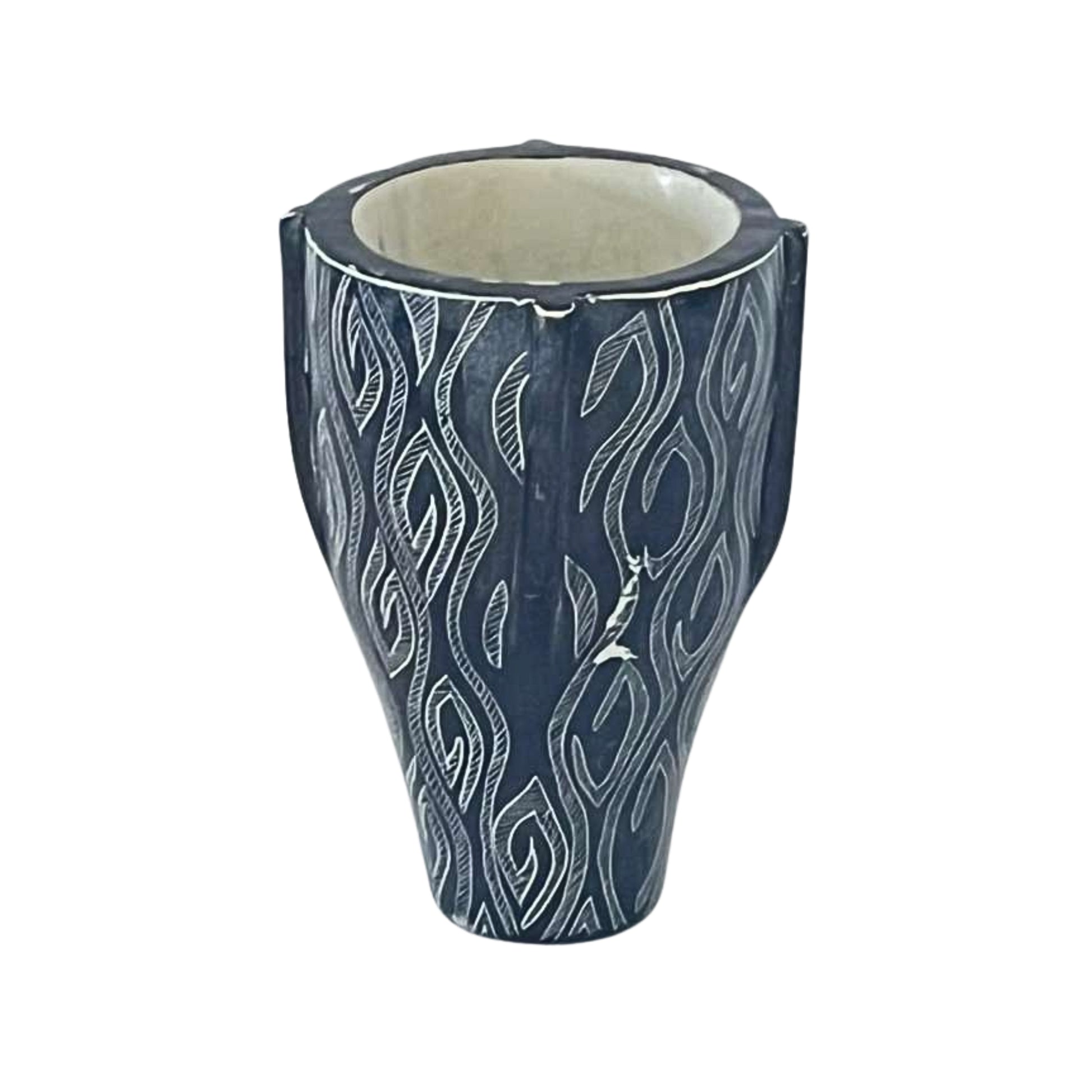African Hand Carved Soapstone Vase