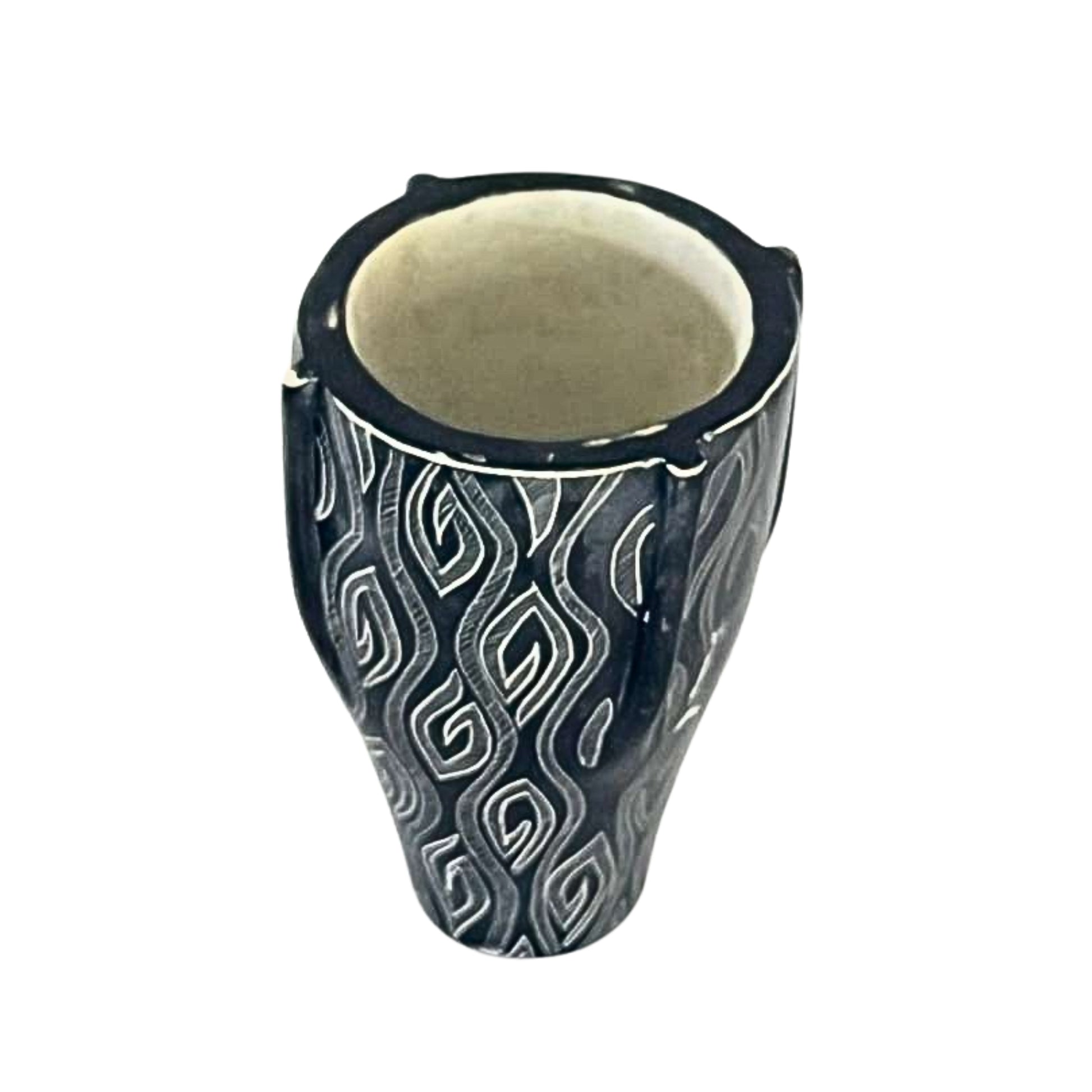 African Hand Carved Soapstone Vase