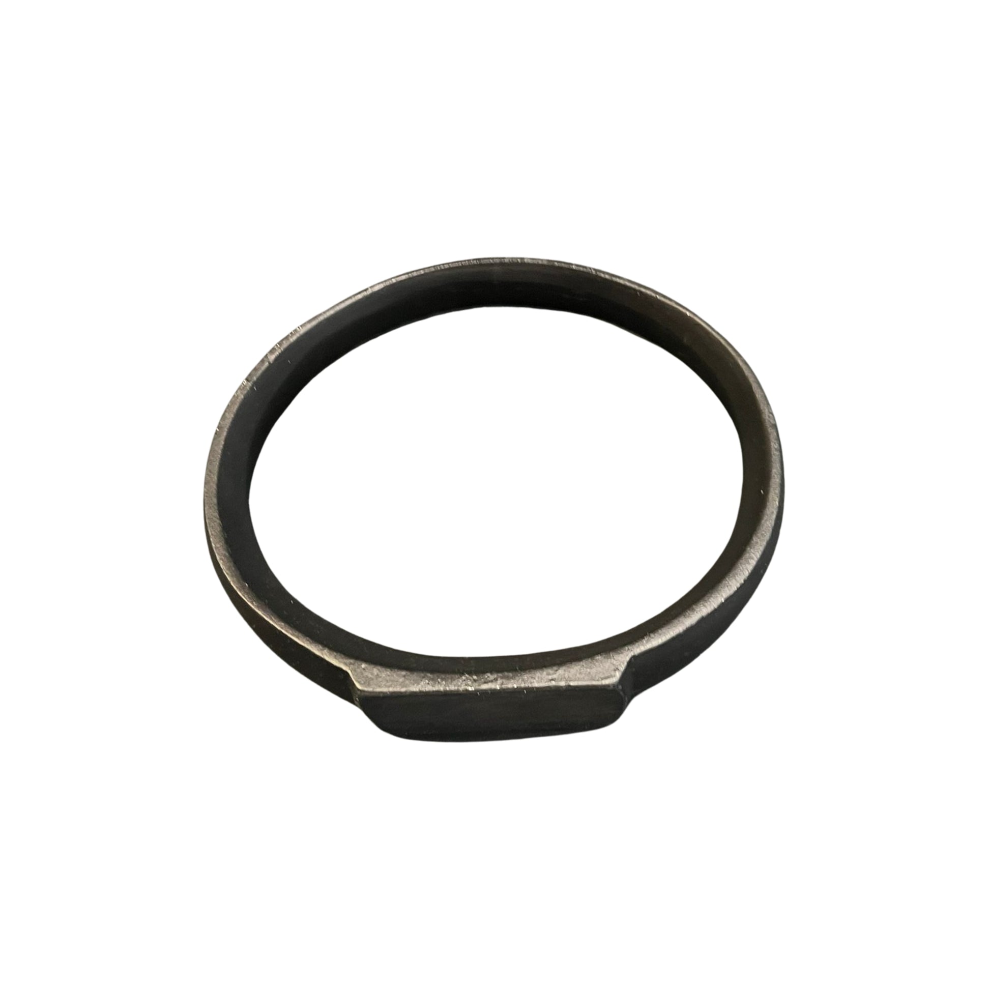 Front de bottom view of Iron Ring Sculpture on a white background