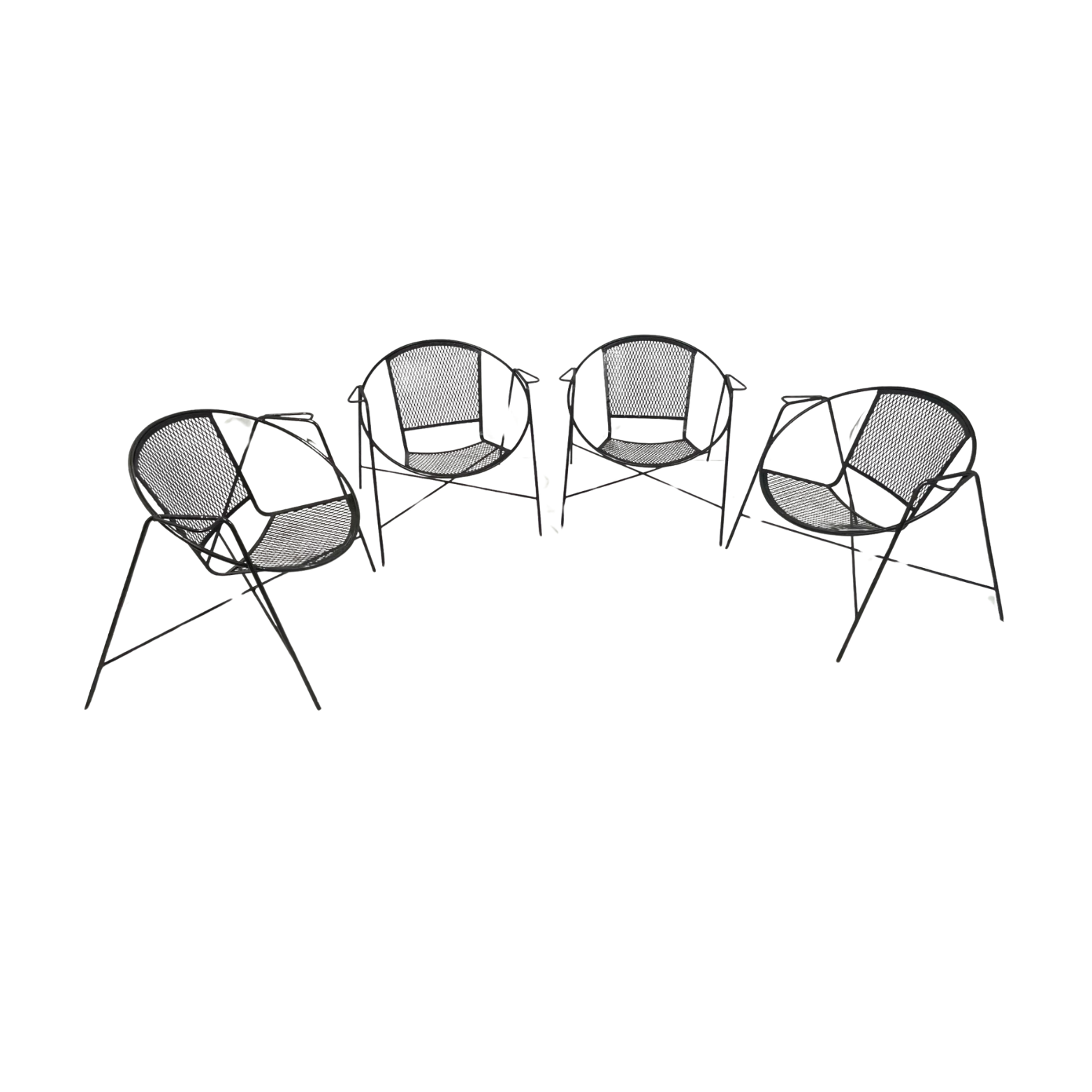 1950s_Mid_Century_Modern_Clam_Shell_Outdoor_Chairs,_Attributed _ Set_of_4