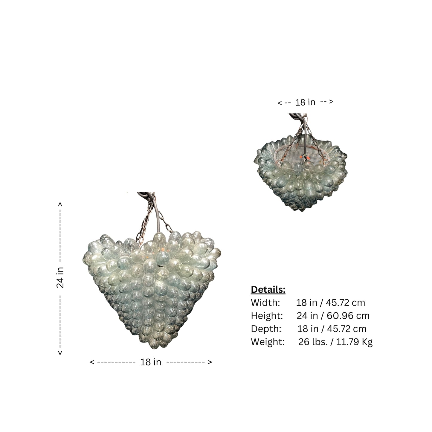 Get ready to light up your home in style with this ultimate large Italian Glass Grape Cluster Chandelier from the mid 20th century. It's a real grape escape!