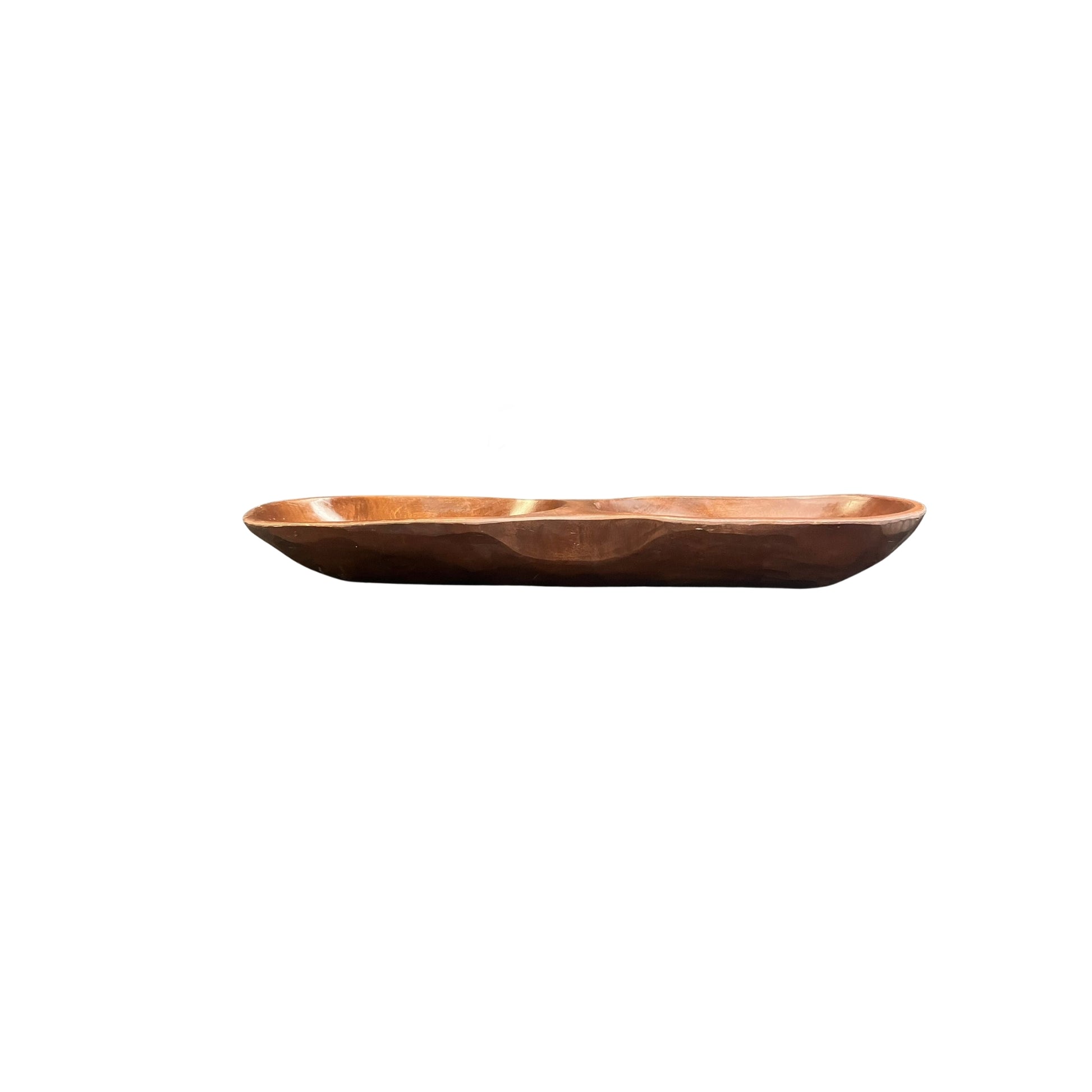 This stunning serving plate is expertly carved from high-quality wood and finished with a beautiful oak stain. Elevate your dinner parties with this unique and elegant centerpiece that is sure to impress your guests. Perfect for serving appetizers, desserts, or any other delicious dishes.