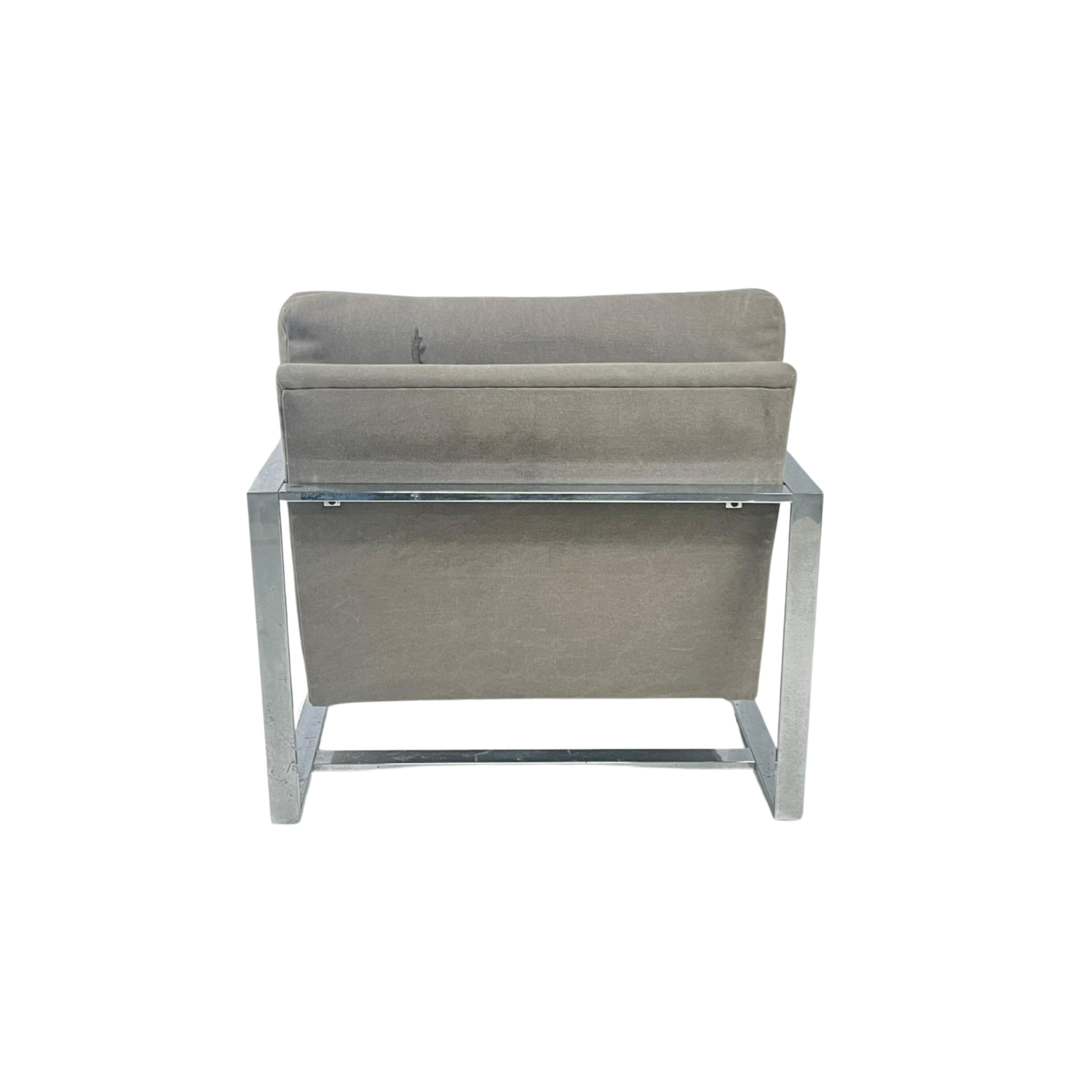 Back View of a Chrome Lounge Chair