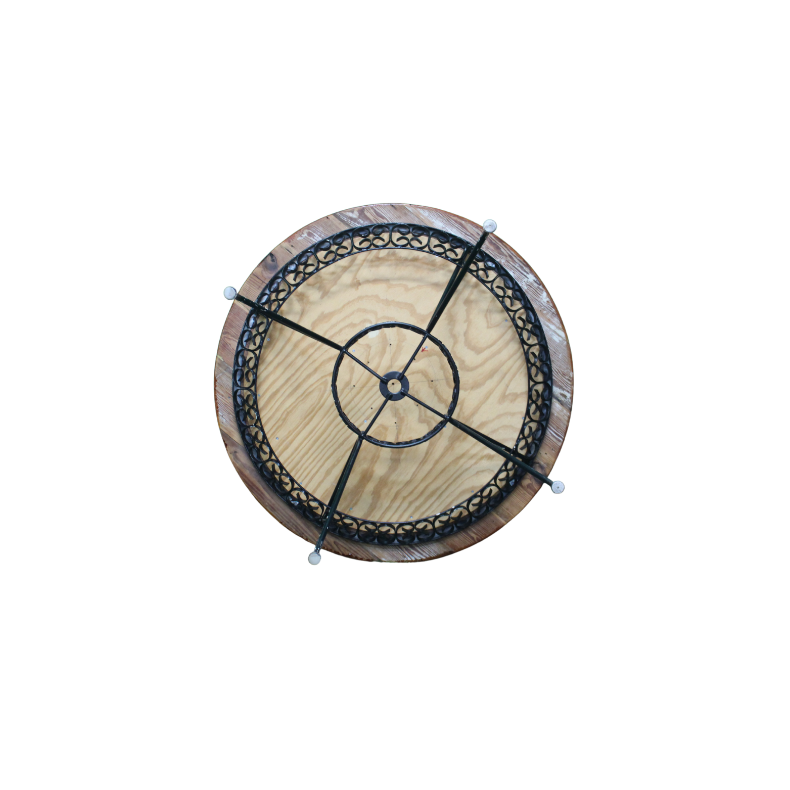 Ironically inspired by Arthur Umanoff's Grenada Collection, this dinette set features a playful iron scroll design. 