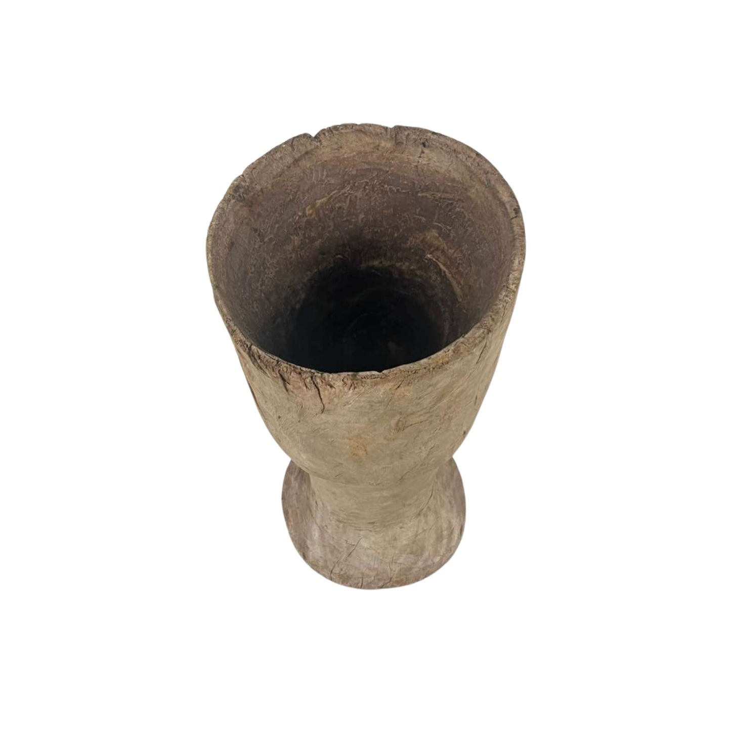 Top view of mortar on a white background