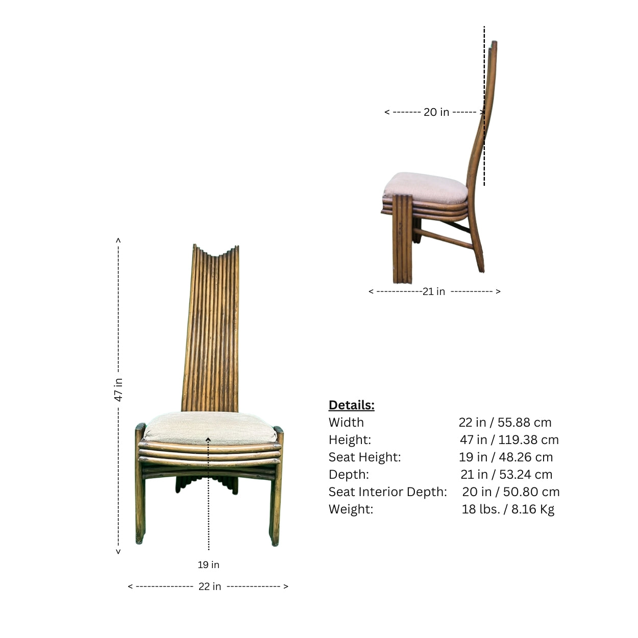 Danny Ho Fong for McGuire-Glass Tabletop with Wood Stands and Chairs