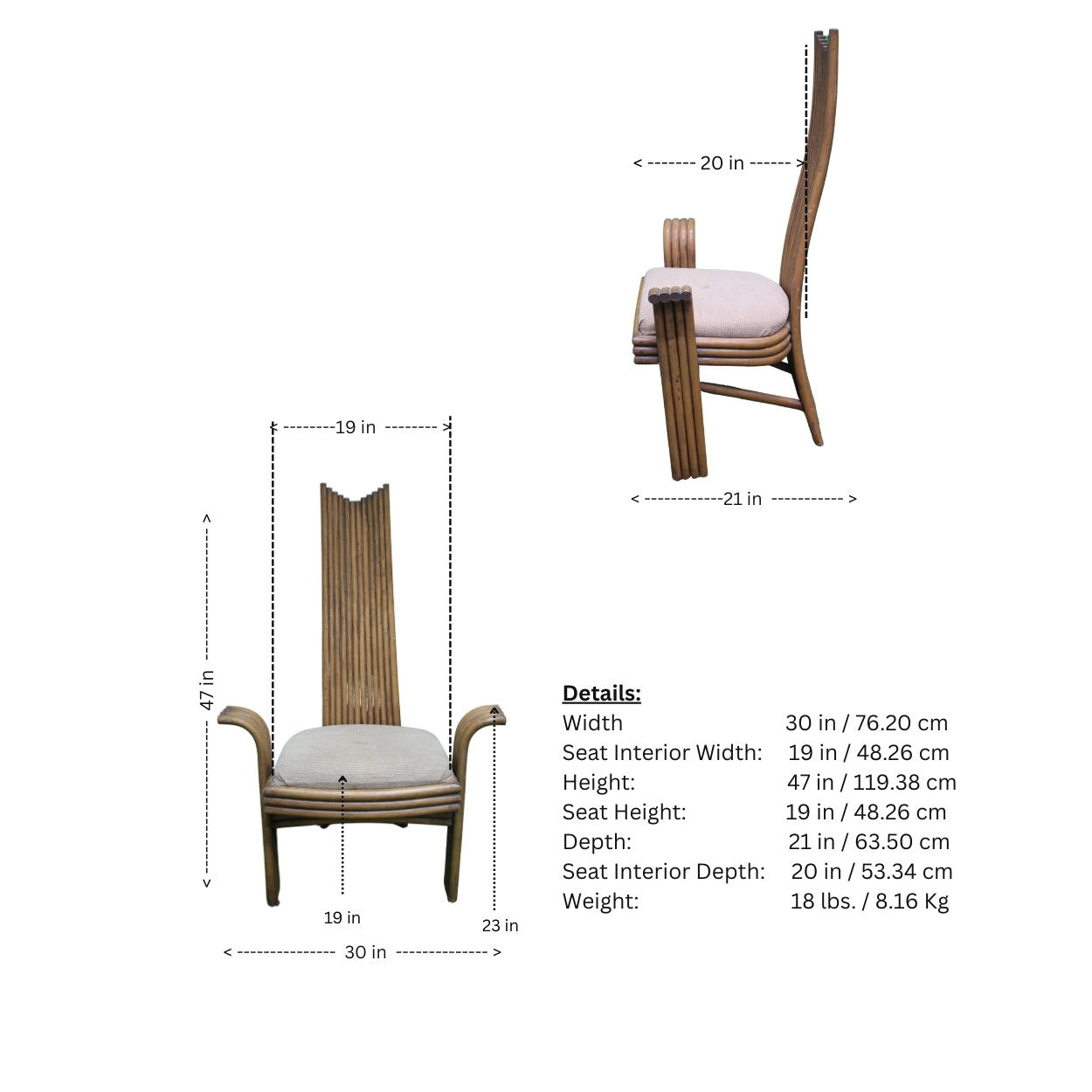 Danny Ho Fong for McGuire-Glass Tabletop with Wood Stands and Chairs